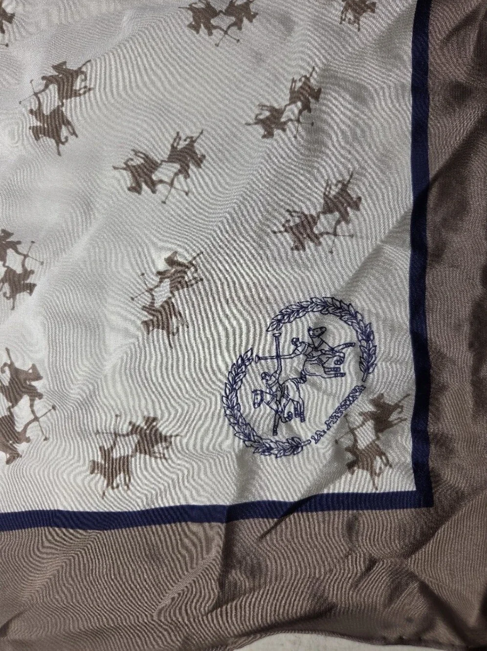 La Martina Saddlery Authentic luxury silk scarf equestrian Beige